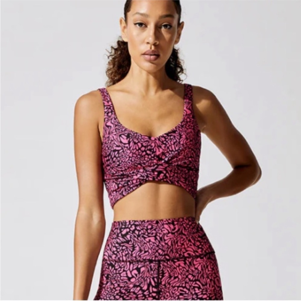 Carbon38 Swirly Leopard Twist Front Cami in Pink